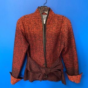 ANNI KUAN Sz S Orange-Red-Maroon Fitted Jacket